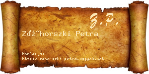 Záhorszki Petra névjegykártya