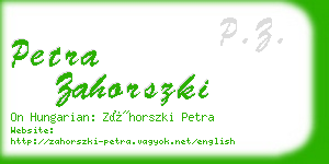 petra zahorszki business card